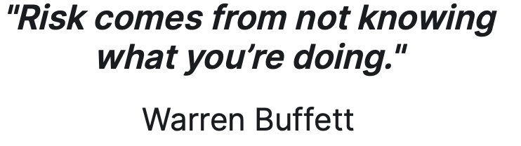 Buffet quote about Risk